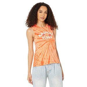 Hurley Womens Radical Vibes Tie-Dye Sleeveless Tank Top Orange/White